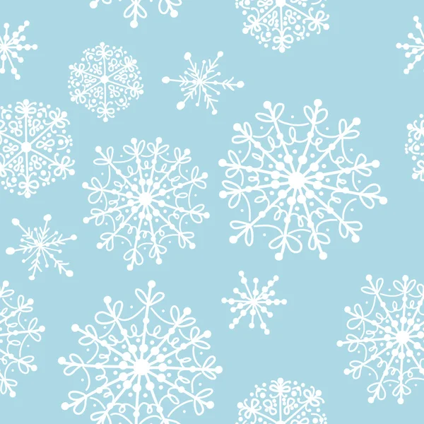 Modèle sans couture avec des flocons de neige d'hiver pour votre conception — Image vectorielle