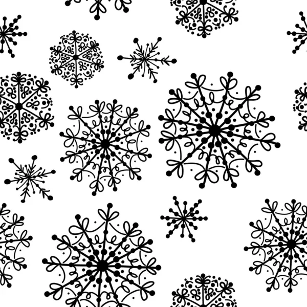 Seamless pattern with winter snowflakes for your design — Stock Vector