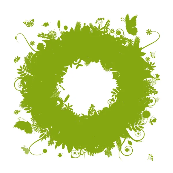 您设计的的抽象绿色花环 — 图库矢量图片