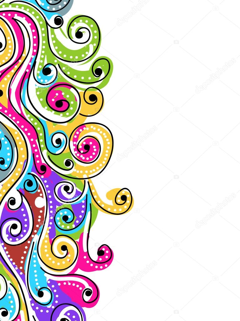 Wave hand drawn pattern for your design, abstract background