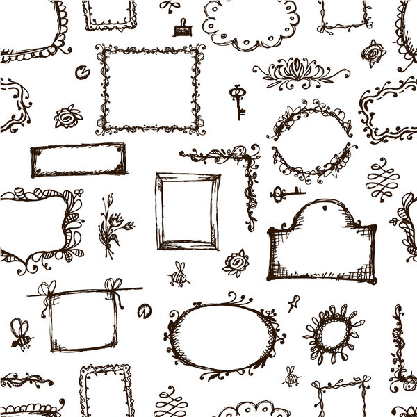 Seamless pattern with picture frames for your design