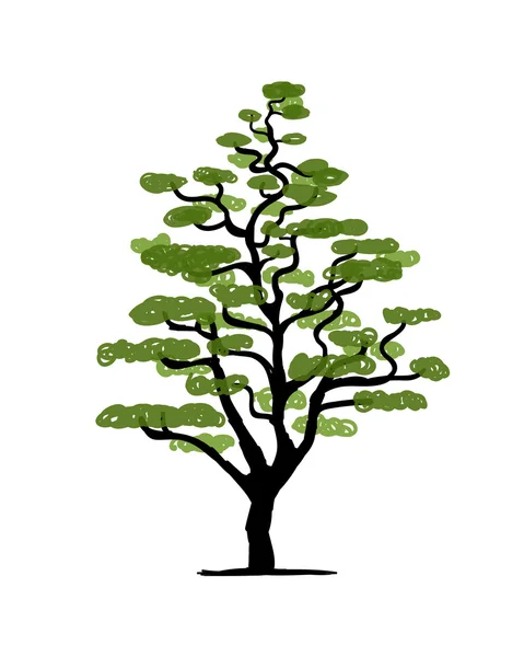 Τέχνη σχέδιο δέντρων — Διανυσματικό Αρχείο