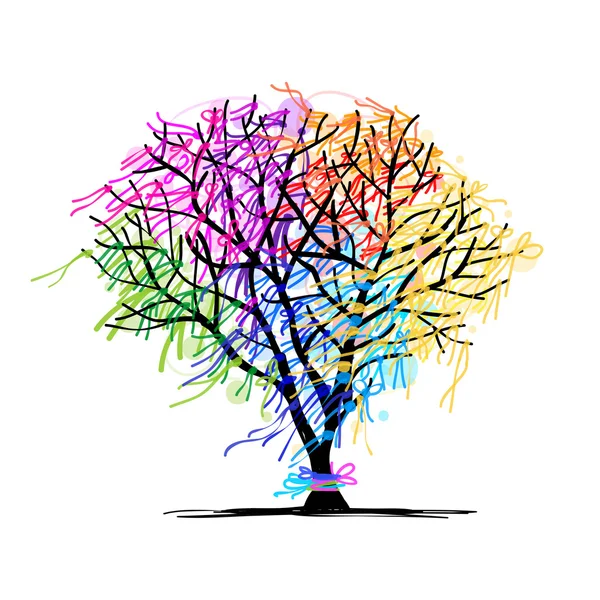 Abstracte boom met linten voor uw ontwerp — Stockvector