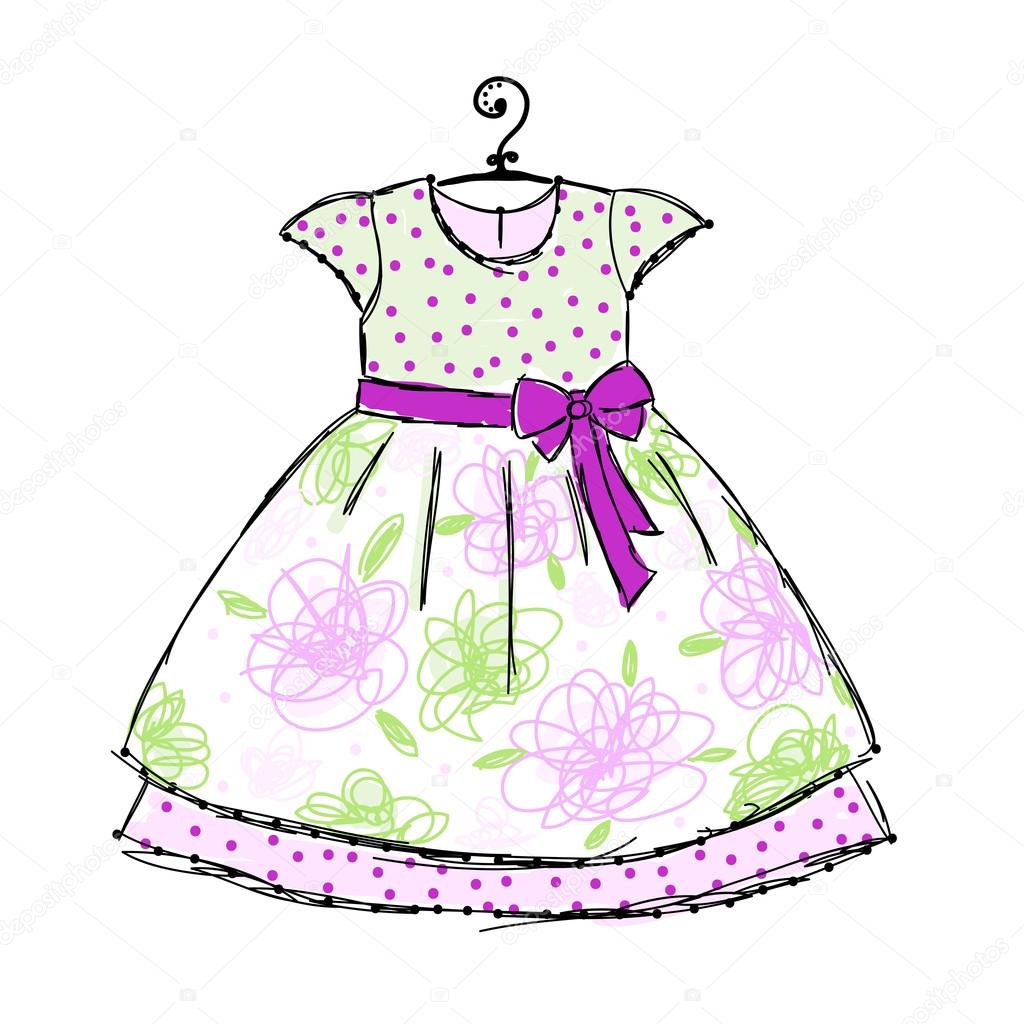 Baby dress on hangers for your design Stock Vector Image by ©Kudryashka  #14171191