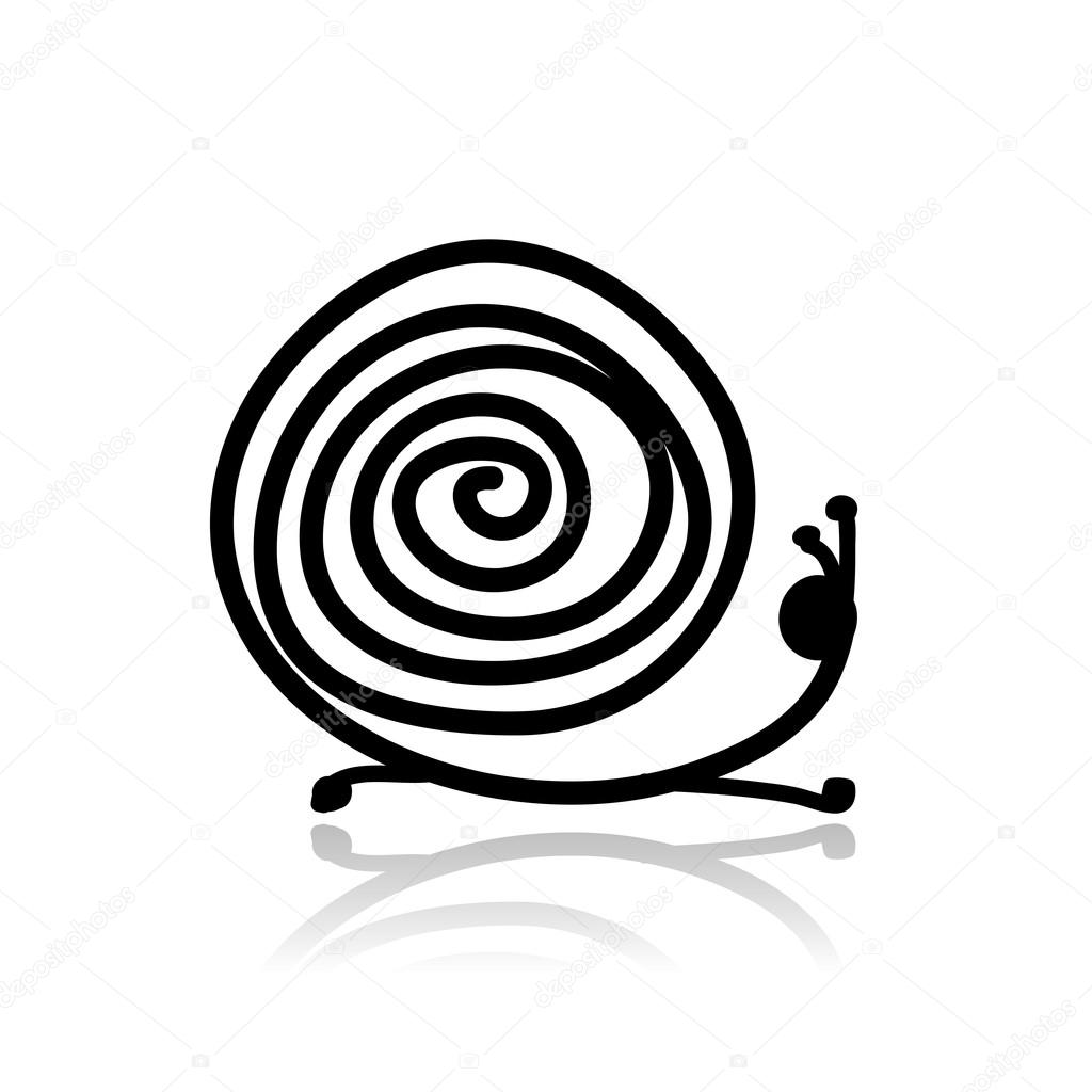 Funny snail sketch for your design