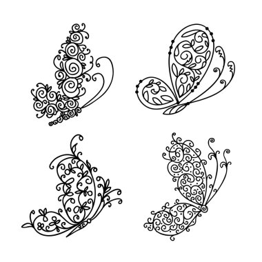 Dekoratif kelebek tasarımınız için set