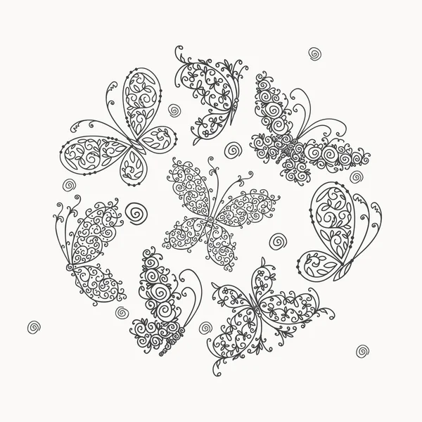 あなたの設計のための蝶のパターン — ストックベクタ
