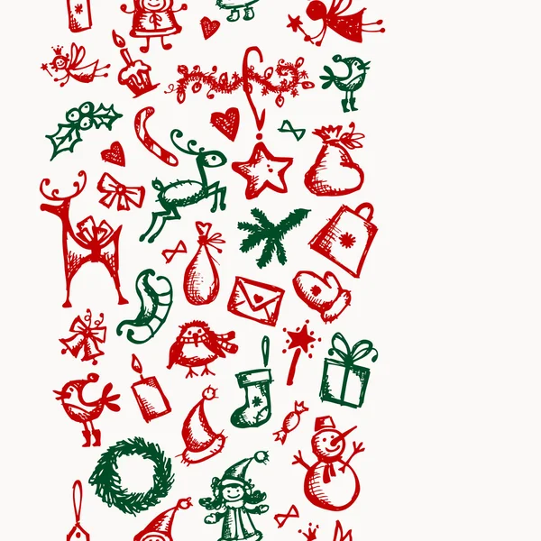 Christmas seamless sketch for your design — Stock Vector