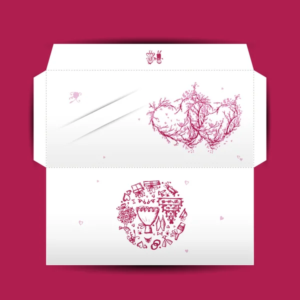 Projeto do envelope do casamento —  Vetores de Stock