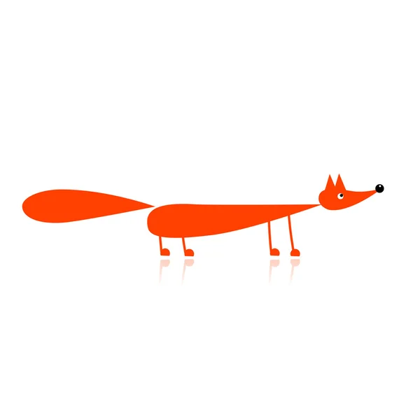 Vicces vörös róka, a design — Stock Vector