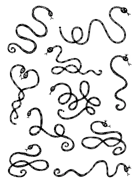 Colección de siluetas de serpiente para su diseño — Archivo Imágenes Vectoriales