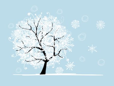 Tasarımınız için kış ağaç. Noel tatili.