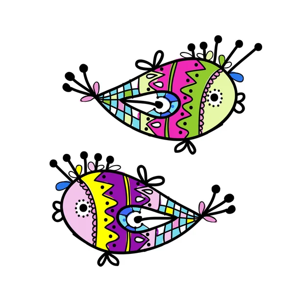 为您设计的有趣鱼类的剪影 — 图库矢量图片