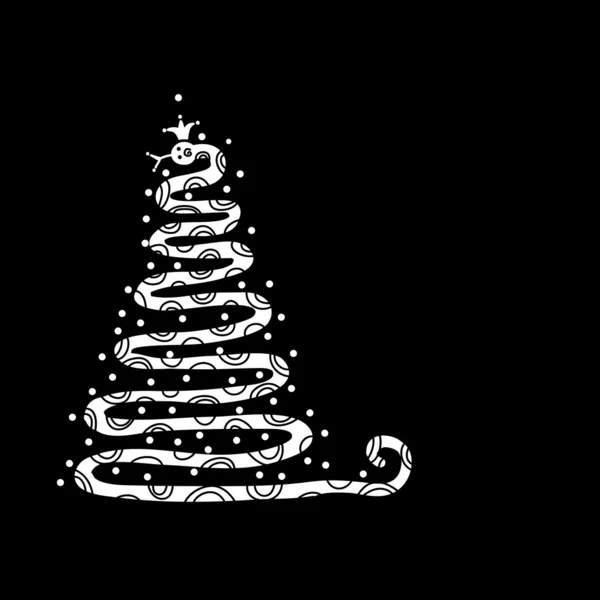 Conception abstraite d'arbre de Noël avec forme de serpent, symbole du nouvel an chinois 2013 — Image vectorielle