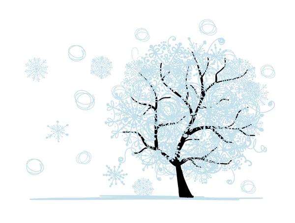 Winter tree for your design. Christmas holiday. — Stock Vector