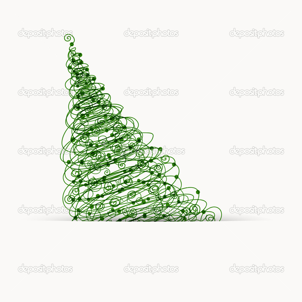 Christmas tree, postcard design with place for your text