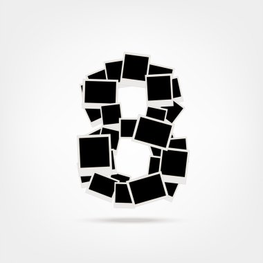 fotoğraf çerçeveleri yapılan sekiz numara, fotoğraflarınızı ekleyin