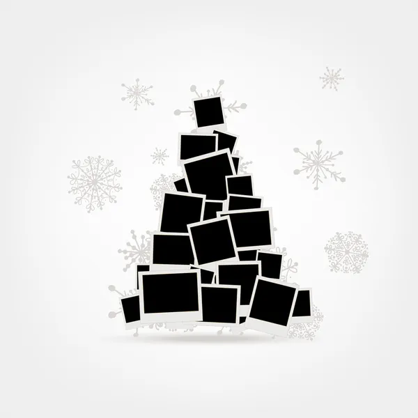 Kerstboom design van de frames van de foto, invoegen uw prentbriefkaar — Stockvector