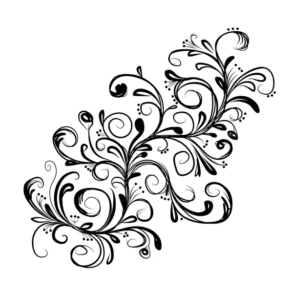Abstraktní květinový pobočky, skica pro návrh — Stockový vektor