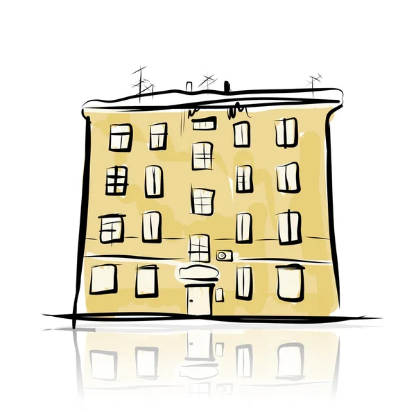 Bosquejo de edificio antiguo para su diseño — Vector de stock