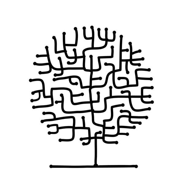 Labyrinth-Baum für Ihr Design — Stockvektor
