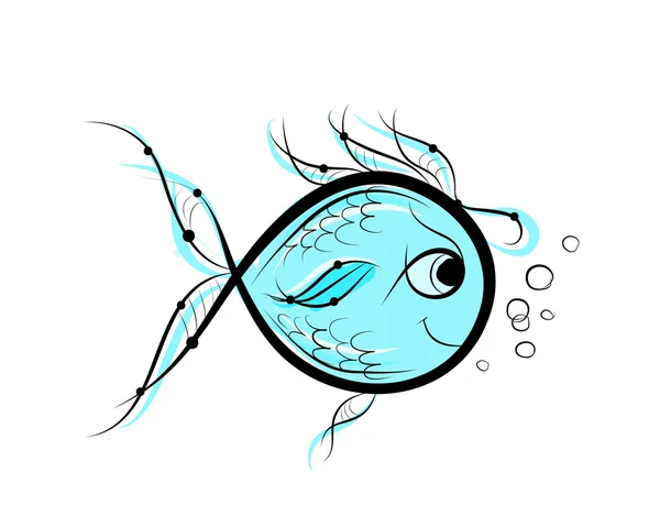 Schets van grappige vis voor uw ontwerp — Stockvector