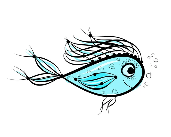 面白い魚のあなたの設計のためのスケッチ — ストックベクタ