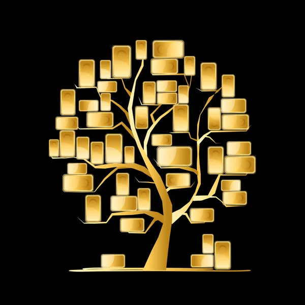 Concepto de árbol dorado para su diseño — Vector de stock