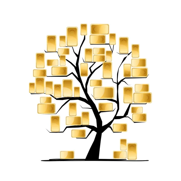 Concept d'arbre doré pour votre design — Image vectorielle