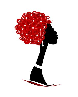 Female head silhouette for your design