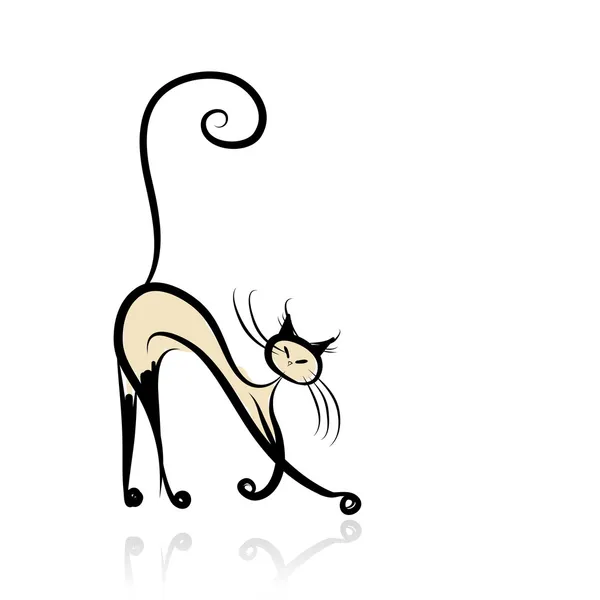 Gato siamés elegante para su diseño — Vector de stock