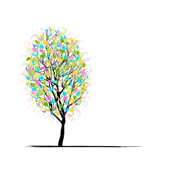 Árbol joven para su diseño — Vector de stock