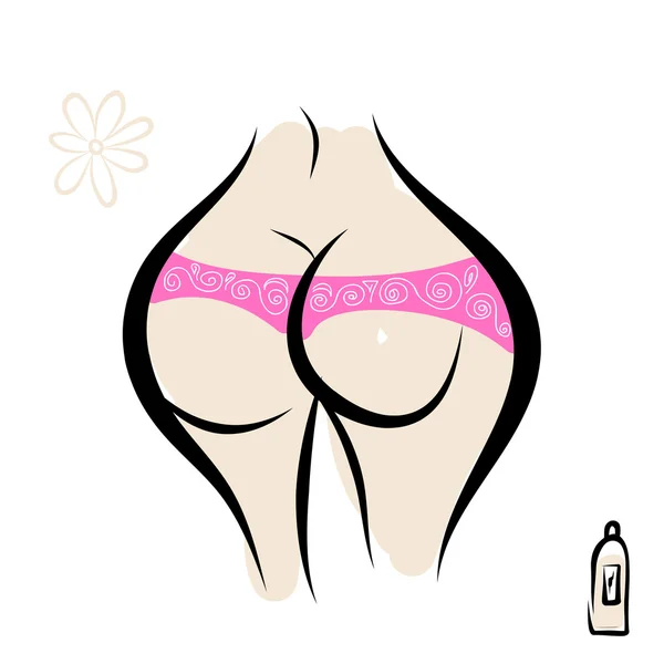 Sexy hembra nalgas en bragas — Vector de stock