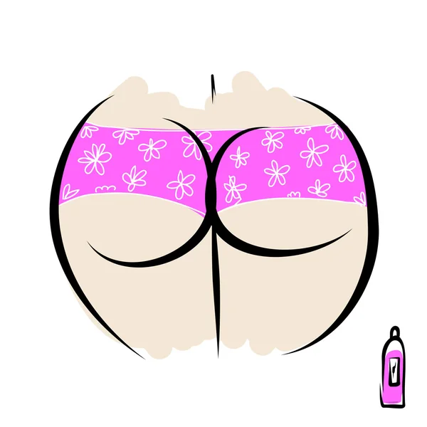 Sexy female buttocks in panties — Stock Vector