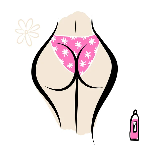 Sexy fesses féminines en culotte — Image vectorielle