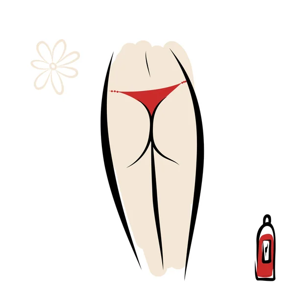 Pantat perempuan seksi dengan celana dalam - Stok Vektor
