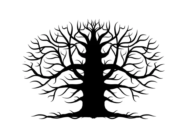 Árbol viejo desnudo, silueta para su diseño — Vector de stock