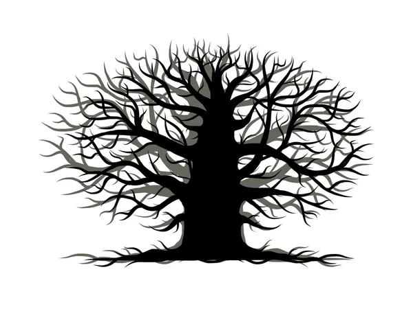 Παλιό δέντρο γυμνό, σιλουέτα για το σχέδιό σας — Διανυσματικό Αρχείο