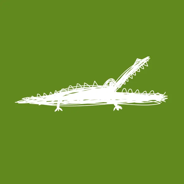 Croquis de crocodile drôle pour votre conception — Image vectorielle