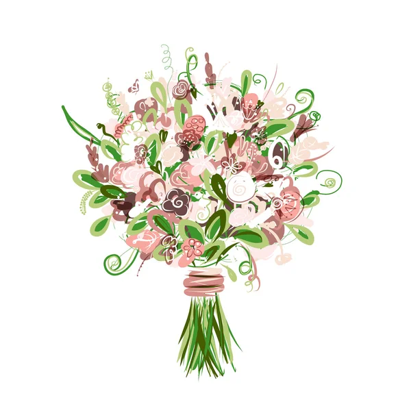 あなたのデザインのための花花束 — ストックベクタ