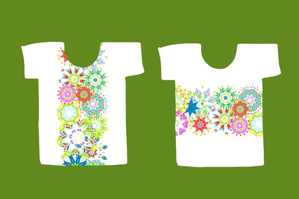 Květinový design na bílé tričko — Stockový vektor