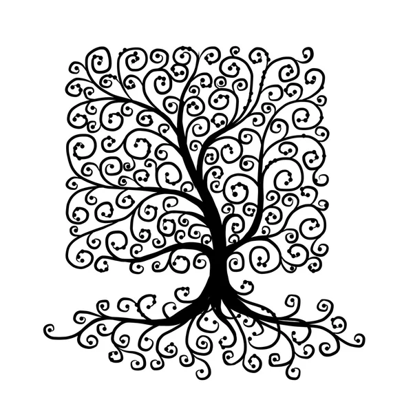 Arbre d'art beau pour votre conception — Image vectorielle