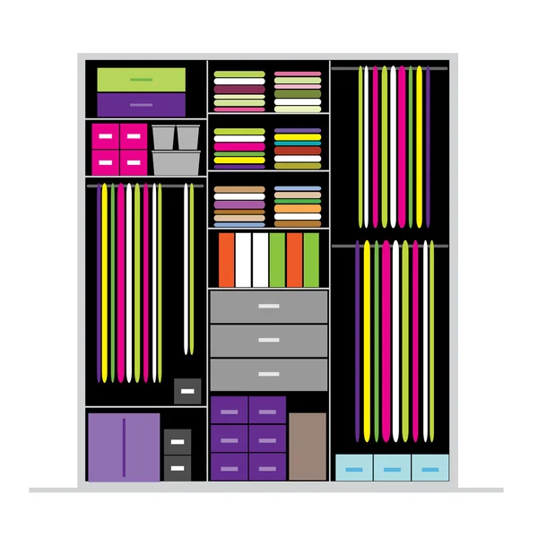 Wardrobe inside, illustration for your design — Stock Vector