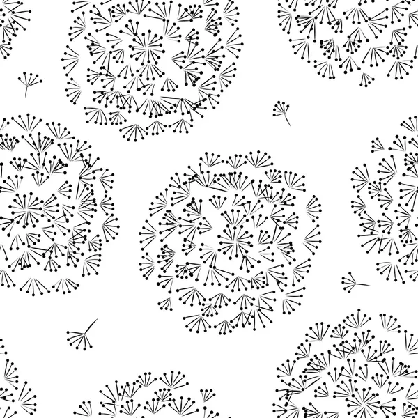 민들레 완벽 한 패턴 디자인에 대 한 — 스톡 벡터