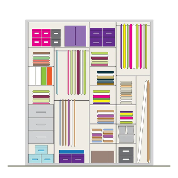 Garderob inne, illustration för din design — Stock vektor