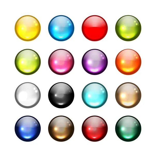 Ensemble d'icônes de boutons brillants pour votre conception — Image vectorielle
