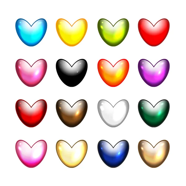 Set of heart shape icons for your design — Stock Vector