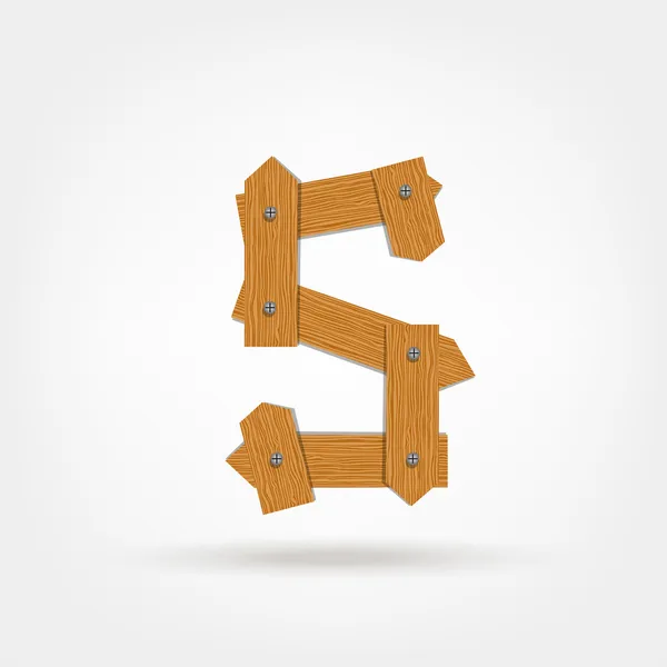 Brief gemaakt van houten planken voor uw ontwerp — Stockvector