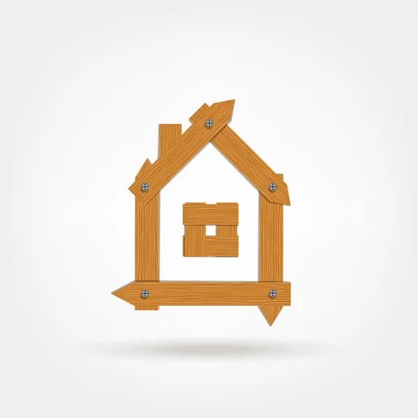 Hus gjorda av brädor för din design — Stock vektor