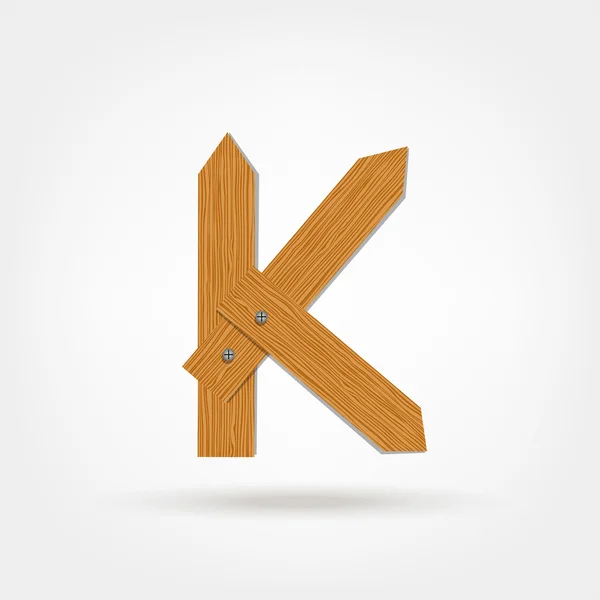 Brief gemaakt van houten planken voor uw ontwerp — Stockvector